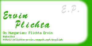 ervin plichta business card